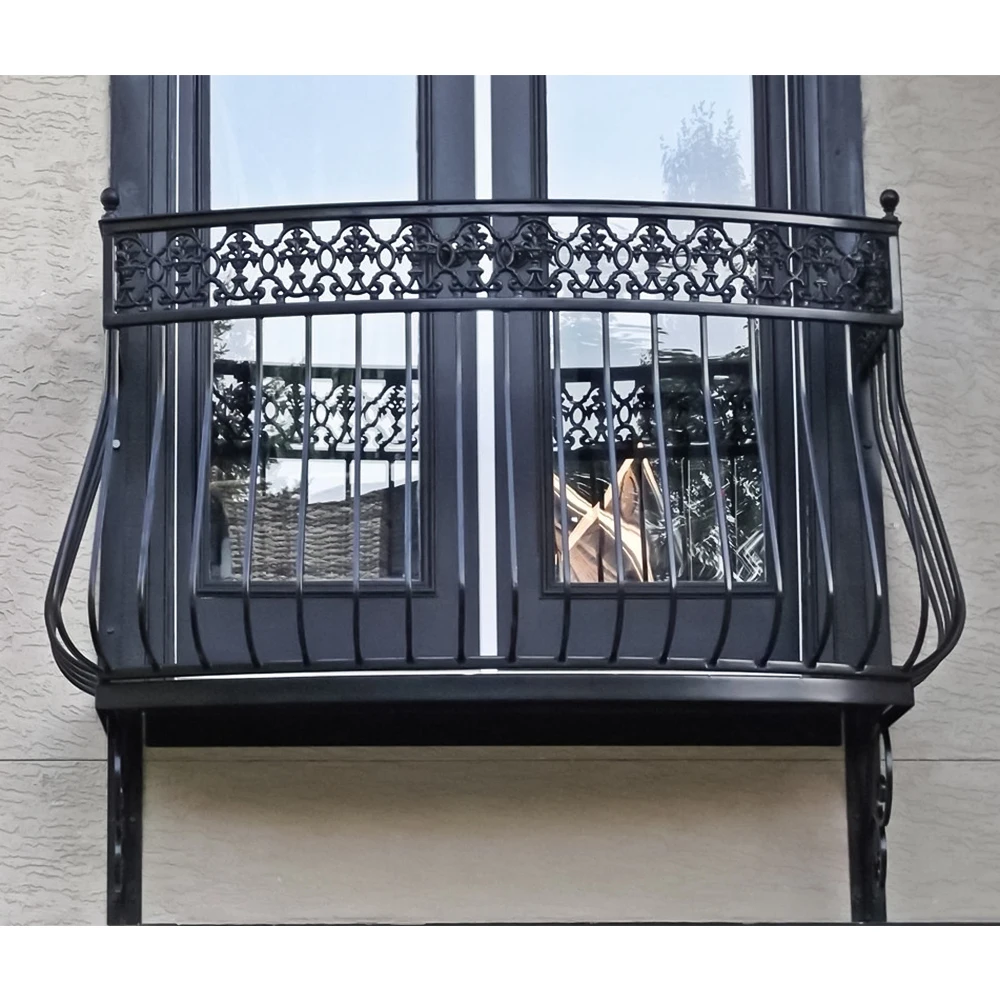 Georgia wrought iron window front railing with artistic craftsmanship and solid construction ideal for villa applications