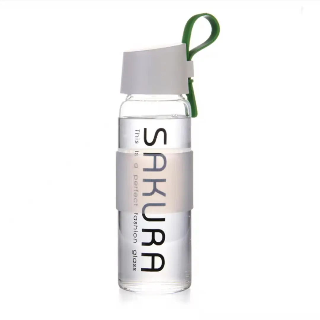 Mikenda  hot products supply frosted coloured glass water bottles  for travel  reusable borosilicate glass water bottle