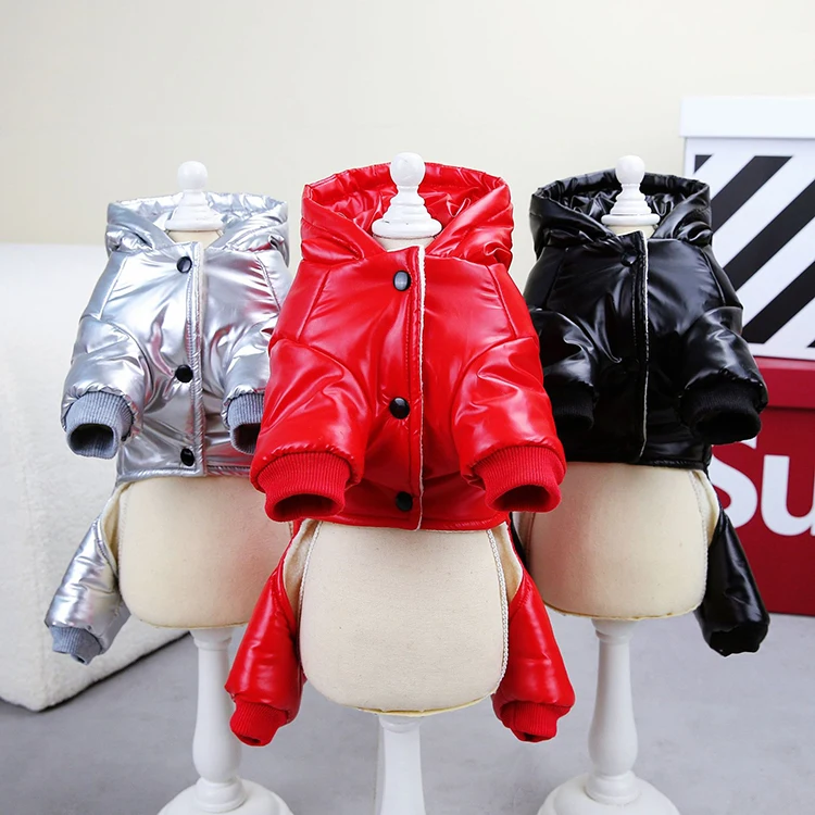 Wholesale Warm Waterproof Cotton Coats Winter Pet Clothes for Dogs Thickened Traction Buckles Four legged Jacket Coats