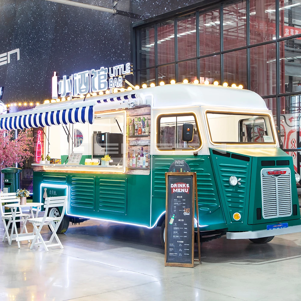 Jekeen Mobile Food Fast Trailer Low Price High Quality Food Truck or Cart Ice Cream Food Car for Sale