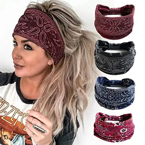 New Design Fashion Women Summer Style Headbands Bohemian Girl Cross Turban Bandage Bandanas Hairbands Hair Accessories