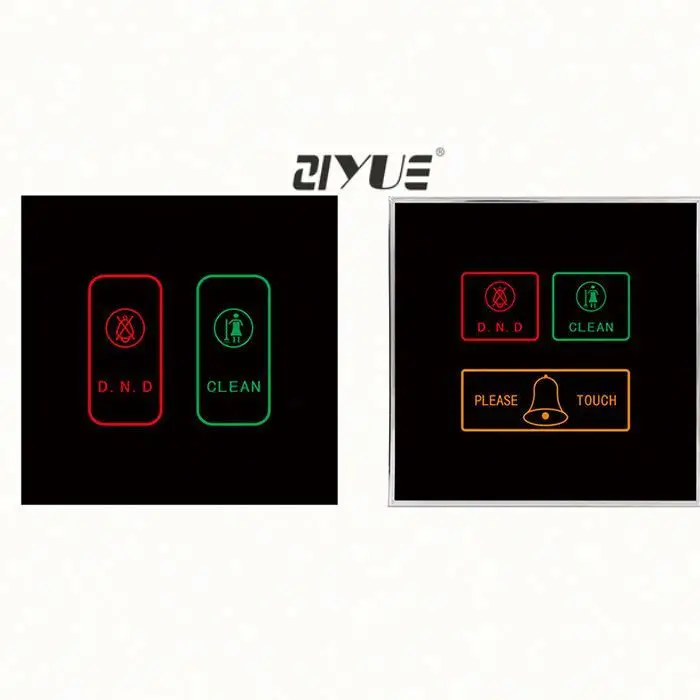 LED Backlight Touch Door Bell System for Hotel Room Number Service Sign Doorbell Switch