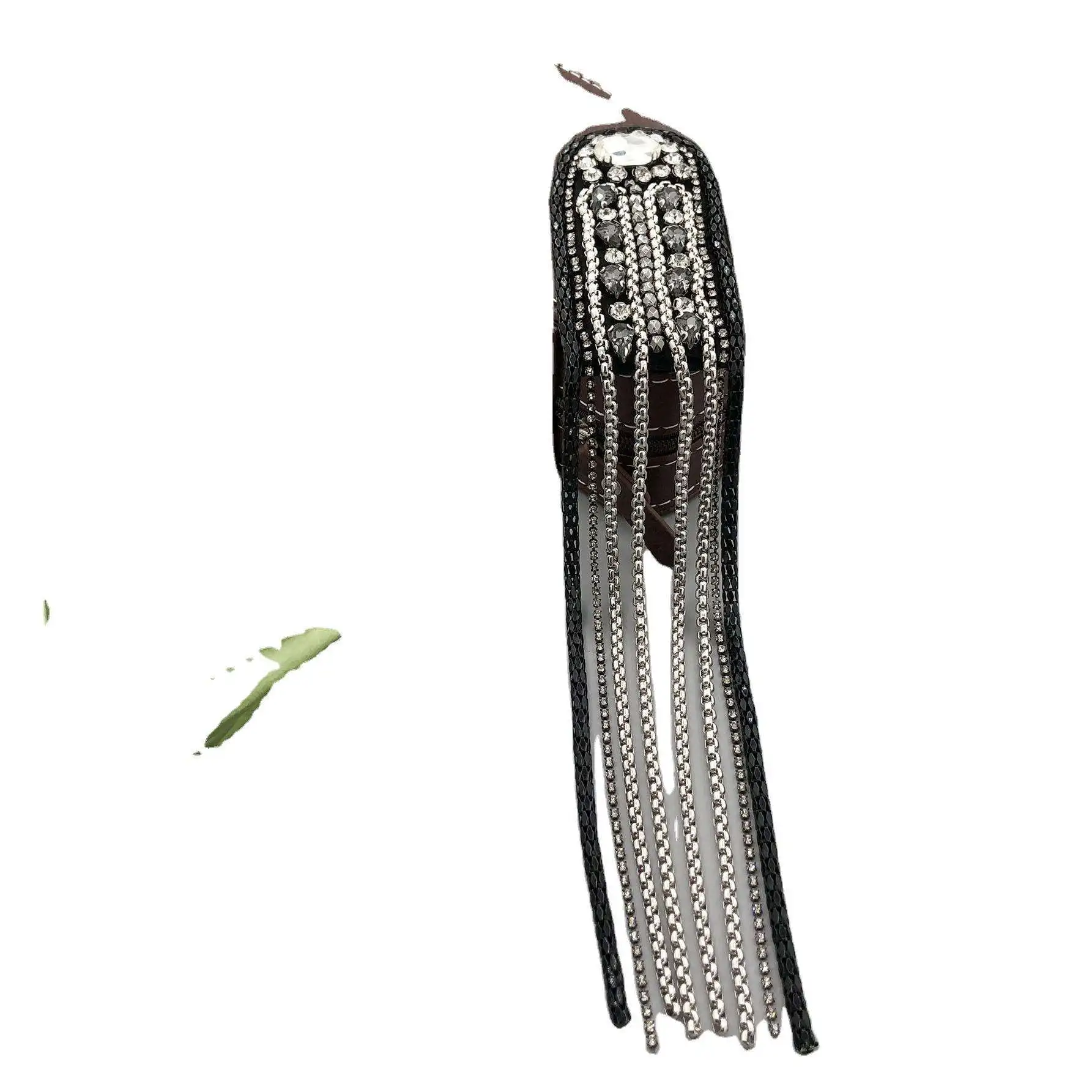 Wholesale Shiny Beaded Dance Costume Appliques Tassel Shoulder Board Fringe Crystal Epaulets