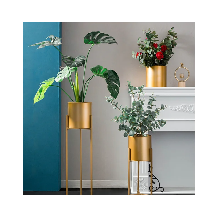 Indoor Metal Flower Pot Wrought Iron Plant Stand Floor Flower Pot Rack Stainless Steel FlowerPot Stand