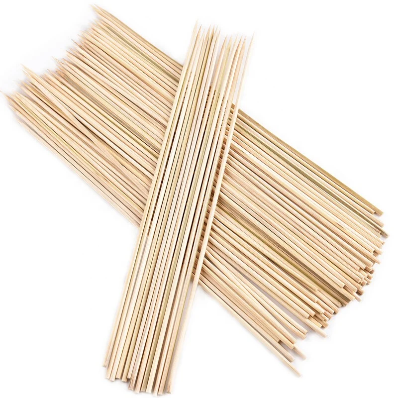 Food Grade Natural Bamboo Stick Blunt Point  Bamboo Stick Disposable Bamboo Skewers