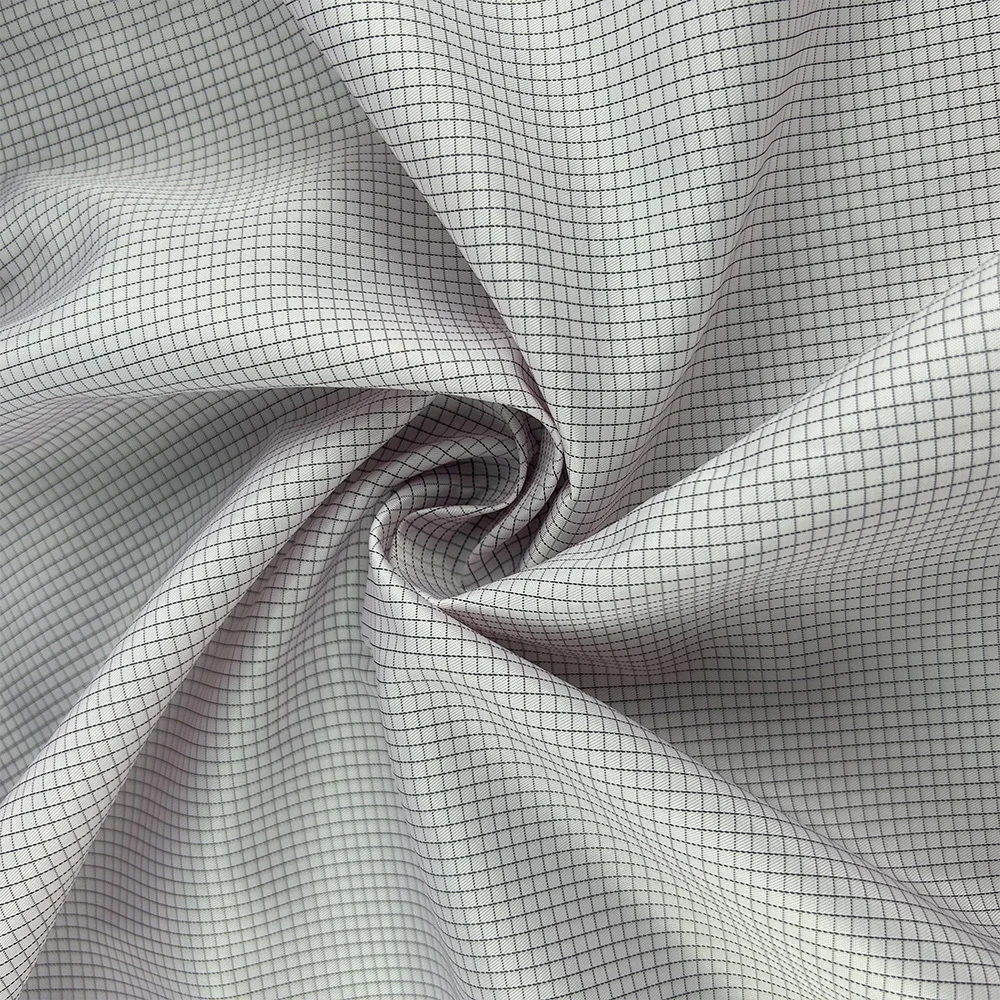 JEJOR Lint Free Cleanroom 5mm Grid Anti Static ESD Polyester Conductive Fabric for Clothing
