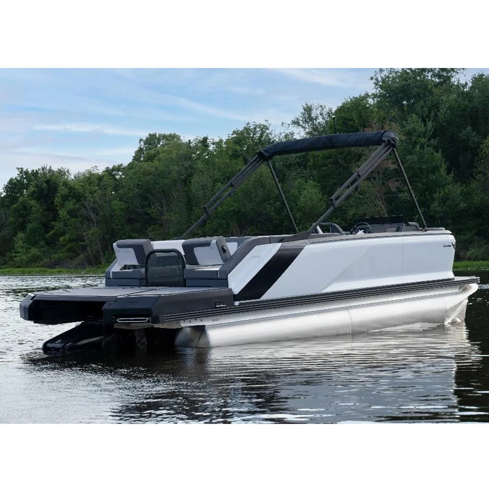 Custom-built Upscale Houseboat Fishing Pontoon in Aluminum for Sale