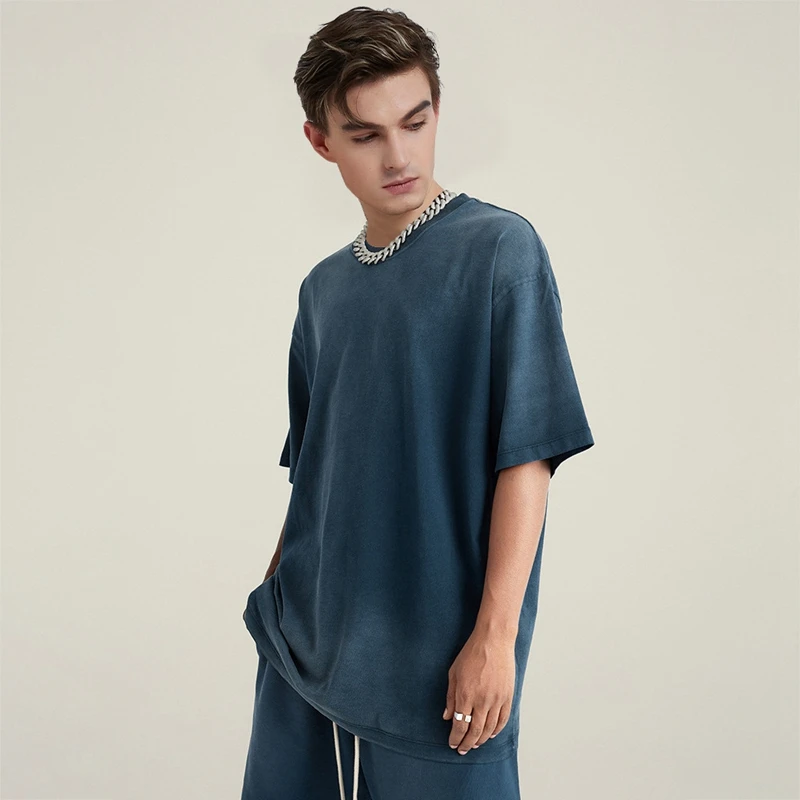 Streetwear Manufacturer Heavy Weight 250 300 GSM Sun Dried Faded Wash Faded Vintage T shirt Unisex