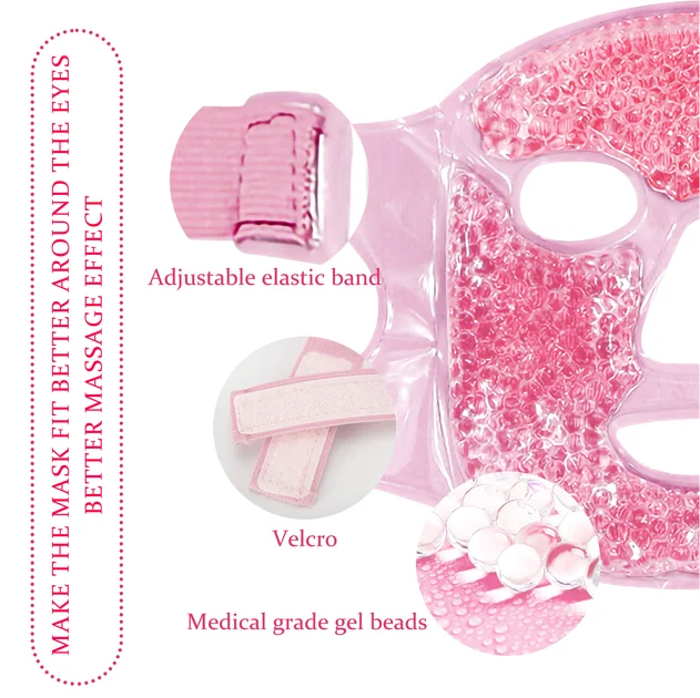 OEM 1PCS Cold Hot Compress Gel Ice Facial Mask with Gel Beads Reduce Eye Puffiness Relief Face Puffiness Sleeping Therapeutic