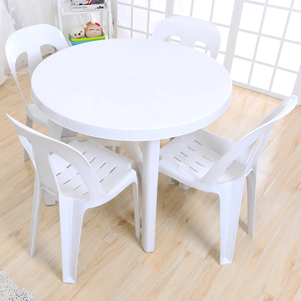 Sale cheap restaurant outdoor round plastic tables and chairs for events