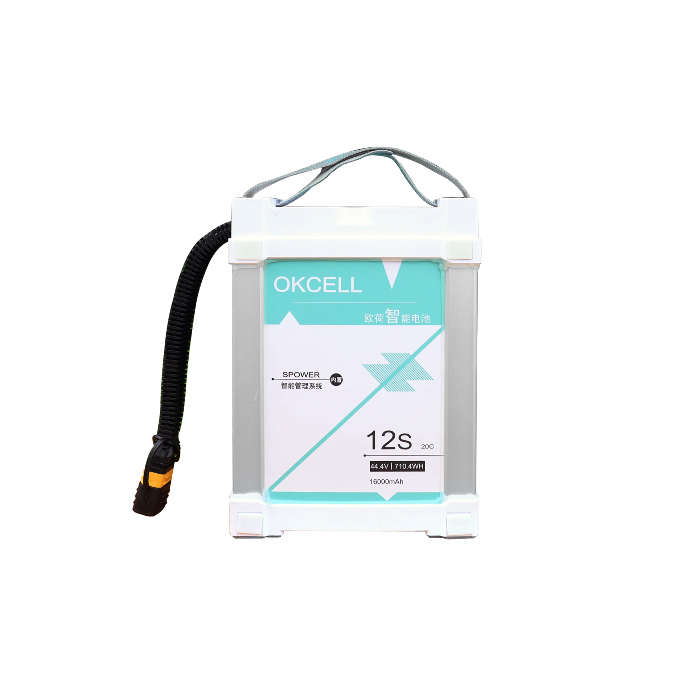 OKCELL Drone Smart Battery 12S 16000mAh 44.4V Rechargeable UAV Lipo Battery for Agricultural Drone with AS150U Plug