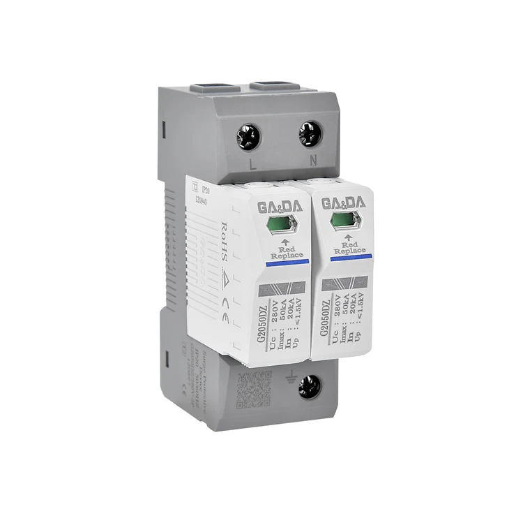 Surge Protector 2P 20kA 50kA 100KA 280V AC Low Voltage Arrester Device spd surge protective