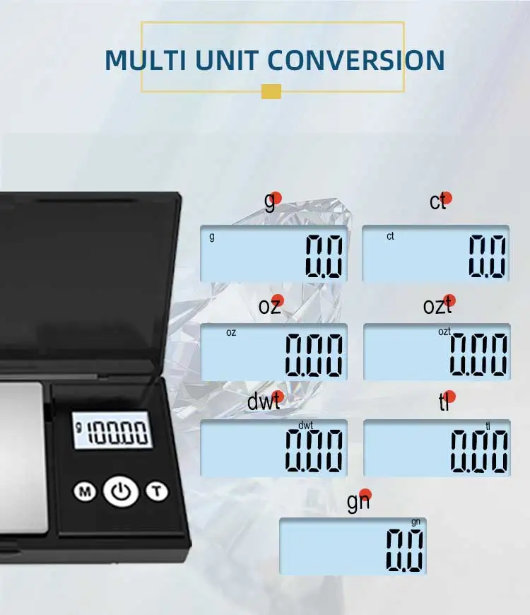 Stainless Steel High Professional Jewelry Scale Electronic Jewelry Diamond Gold Mini Digital Pocket Small Scale