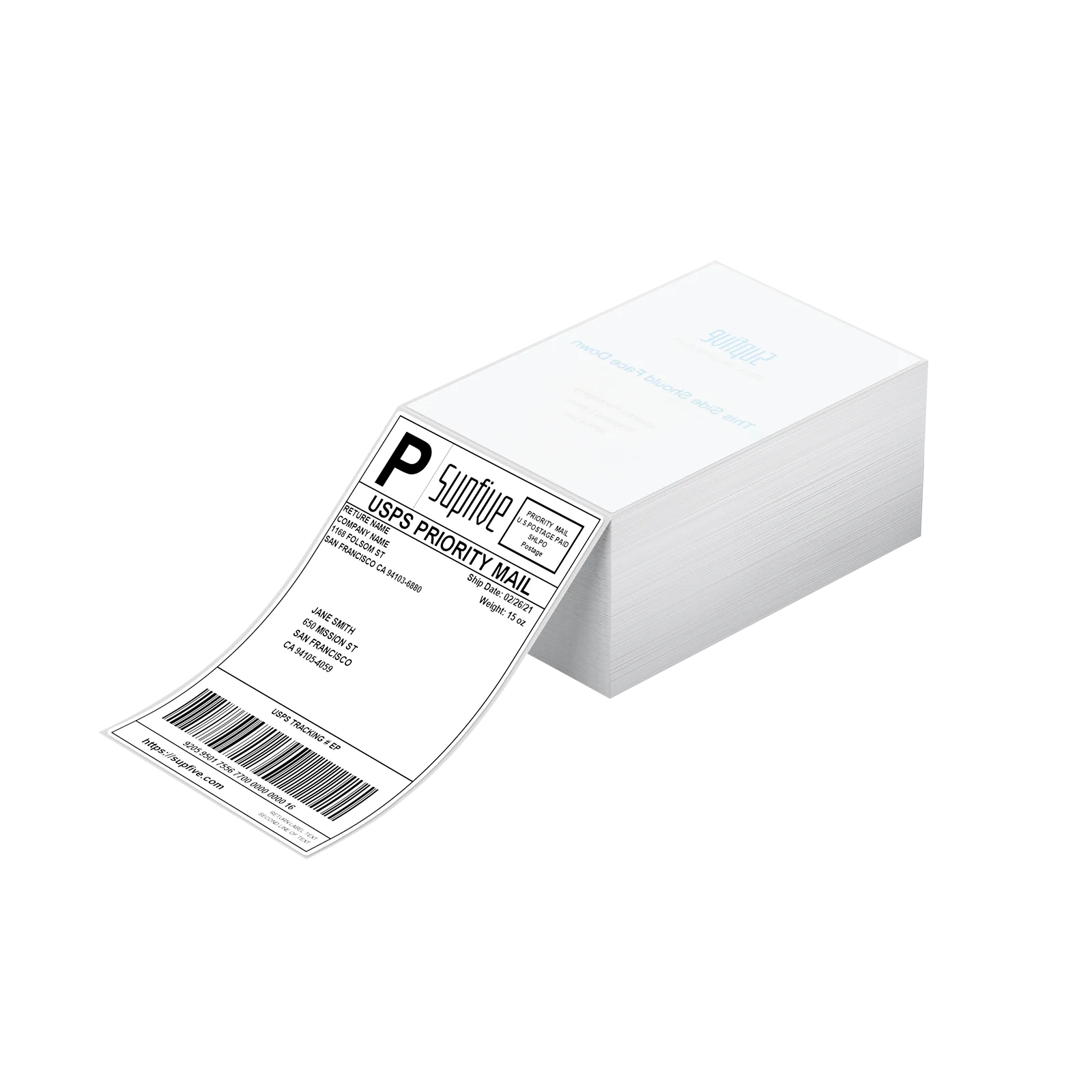 Factory Custom Pack of 500 4x6 Thermal Labels Fanfold Perforated and Strong Adhesive Direct Thermal Shipping Labels