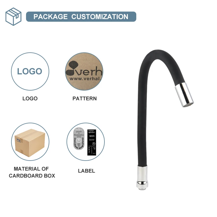 Factory Price Kitchen Faucet SS 201 Hose Kitchen Faucet Water Tap Flexible Rubber Silicon Spout Hose