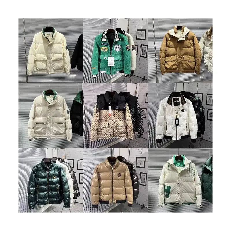 2023 Wholesale luxury puff jacket men custom winter down padded quilted puffer jacket plus size cotton filling winter jacket