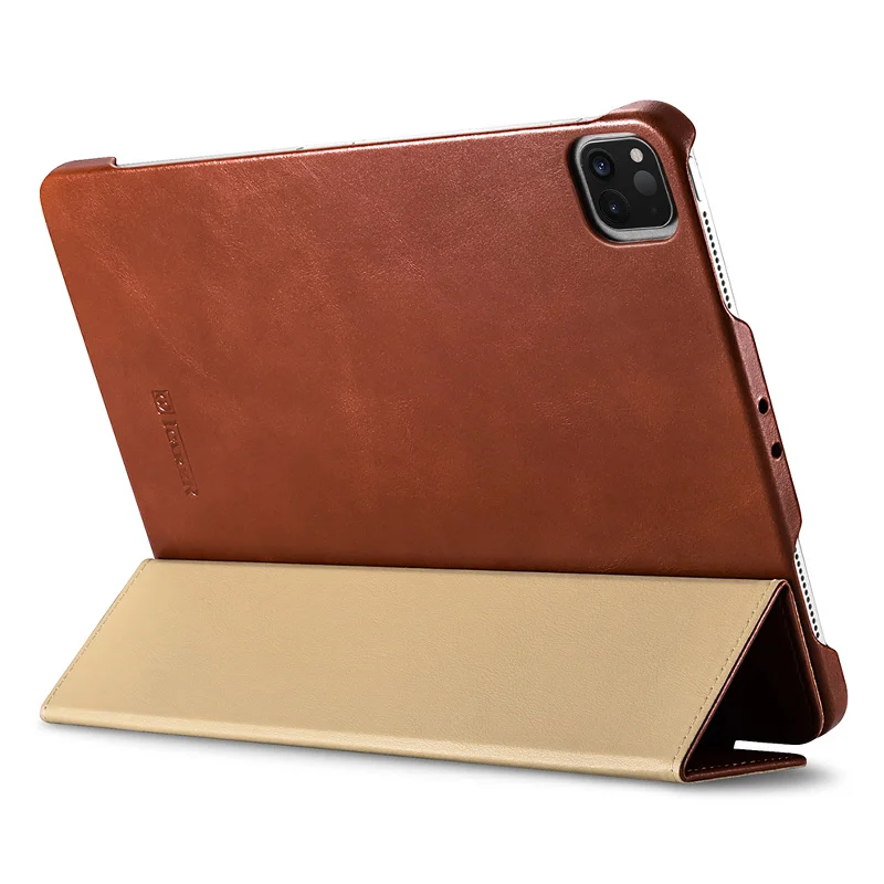 New Design premium real leather case for  iPad Pro 12.9 inch Vintage Genuine Leather Folio Case(2020)