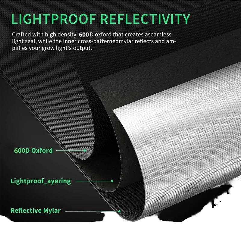 Customized 120x120x180CM 48x48x71inch 600D Hydroponic Roof Cube Grow Tent for Plant Growth