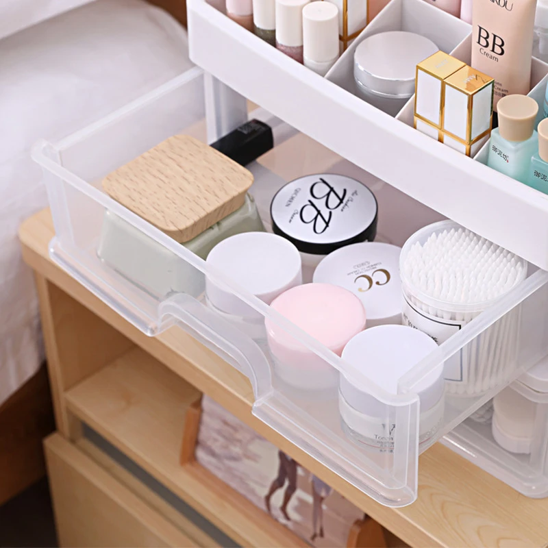 Storage drawer PP  transparent   Desktop storage box  for cosmetics and daily sundries   plastic cosmetic storage