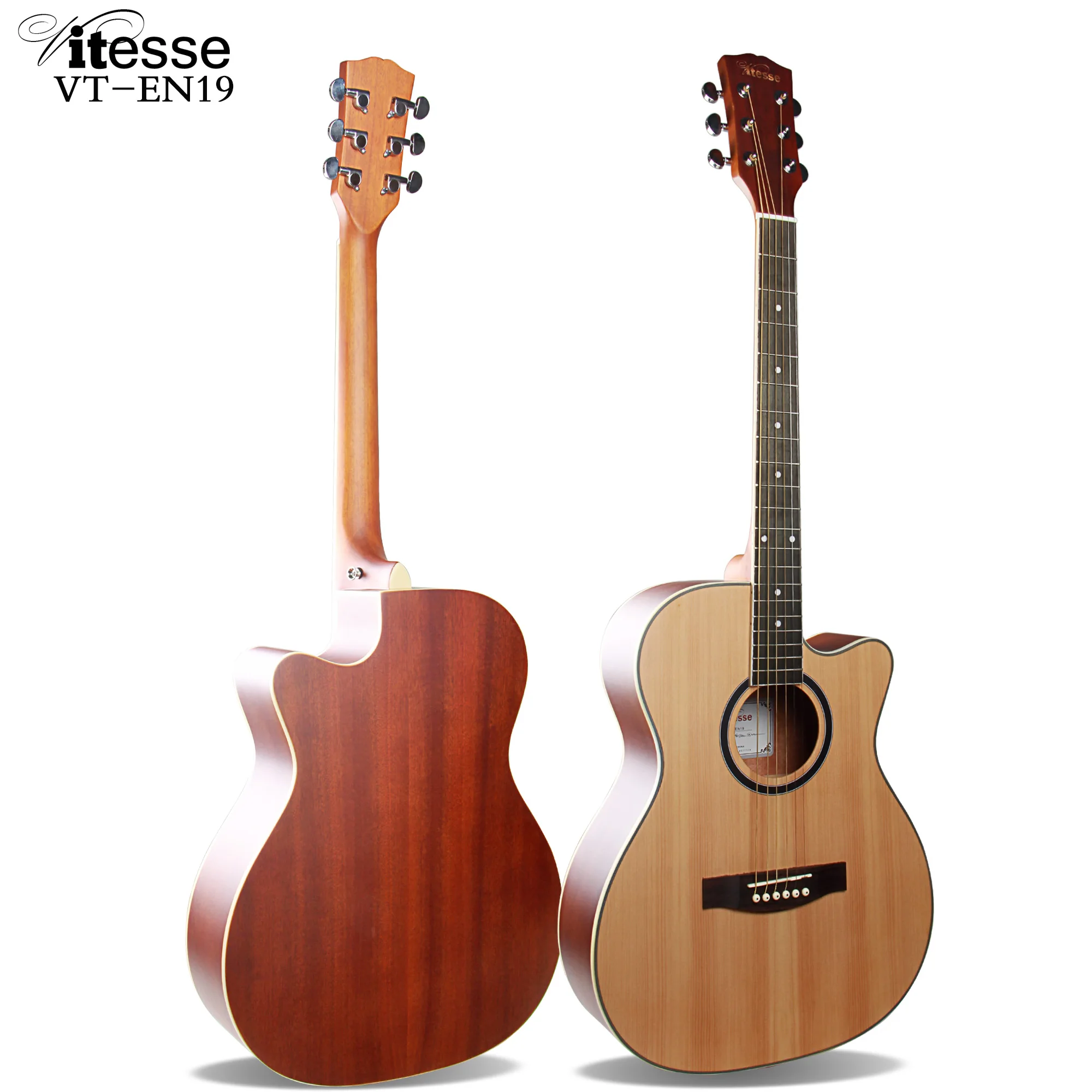 Good Quality Cheap Price Spruce Top Satin Finished OEM 40 Inch Custom Color Sapele Wood Body Classic Acoustic Electric Guitar