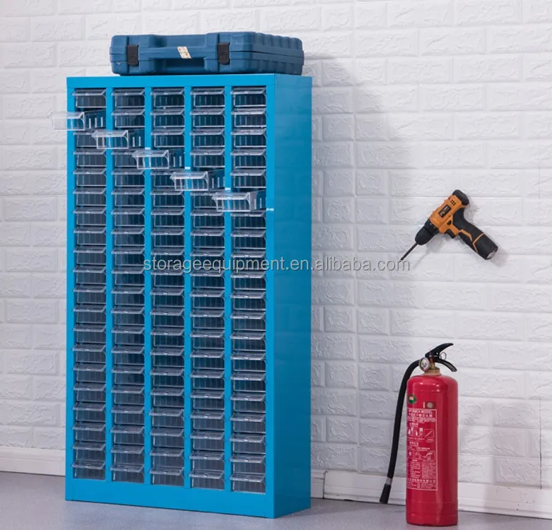 Metal workshop tool storage cabinet for small parts