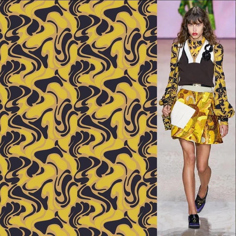 
New creative fashion digital printing imitation fabric for sewing shirt cartoon digital printed fabric 