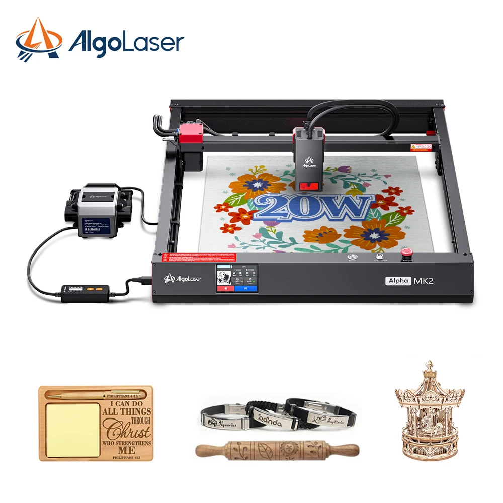 Algolaser Alpha MK2 20W Wood Cutting Design Fast High Precision Engraving and Cutting Printer Cutter