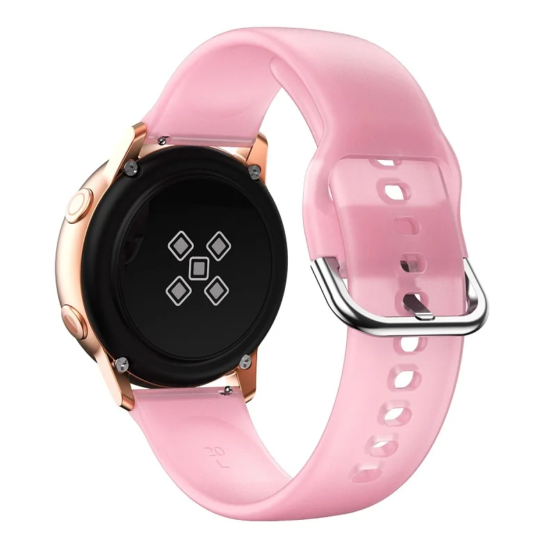 Блестящий резиновый ремешок 20 мм для Huawei Watch Gt2 42 Active 2 браслет Samsung Galaxy 5/4 силиконовый часов