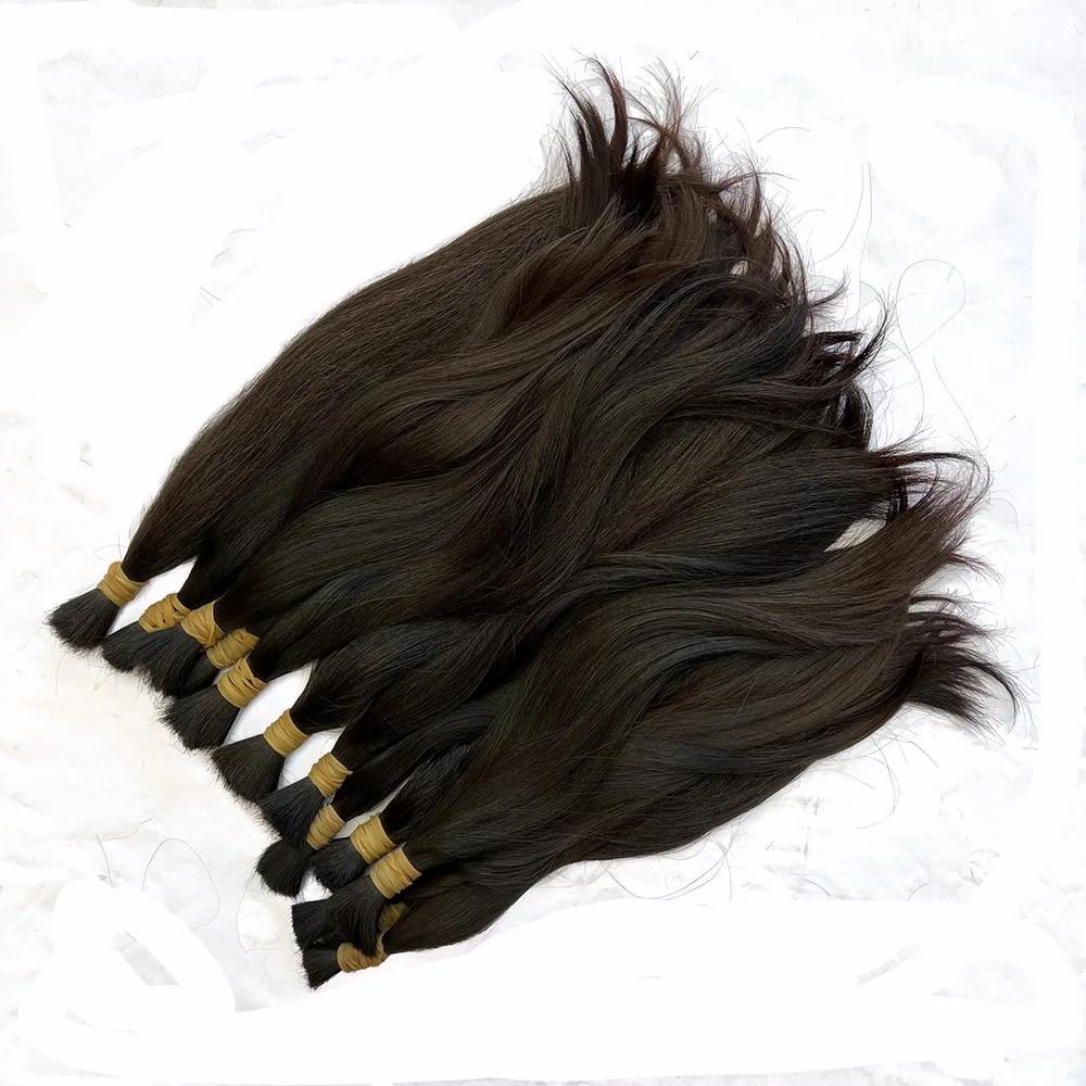 High-quality unprocessed human virgin female hair bundles white man wigs raw materials soft and smooth human hair braids