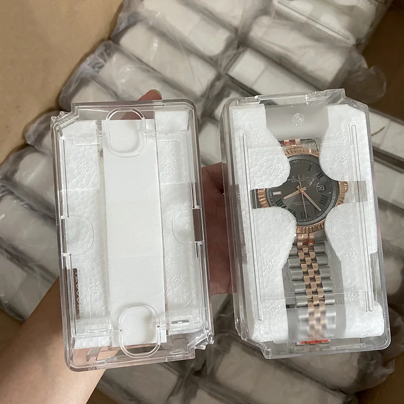 Ready To Ship Famous Brand Transparent Plastic Watch Box Watch Coffin 20 PCS Low MOQ with Wholesale Price