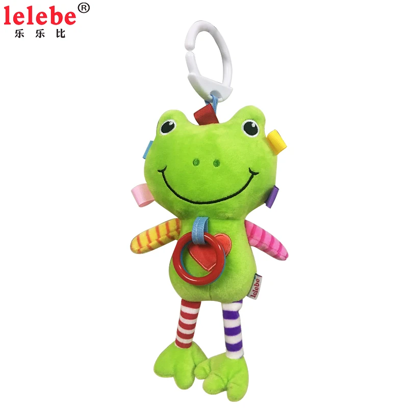 lelebe 2020 China factory baby gift organic hanging   teething rattle soft animal  children plush other kids with baby toys