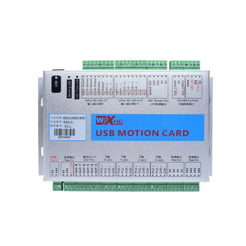 TEBAK Breakout Board 2000kHz Mk4 MK3-V Mach3 3axis Cnc Controller USB Link Type Mach3 USB Motion Card CNC Control Card
