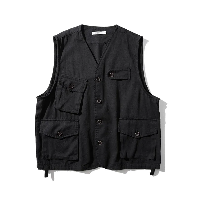 
 Плюс размер мужской функциональный хип-хоп оснастки Военный карманный жилет пальто  