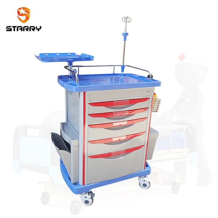 Medical emergency trolley emergency trolley medical nursing trolley supply and prompt delivery