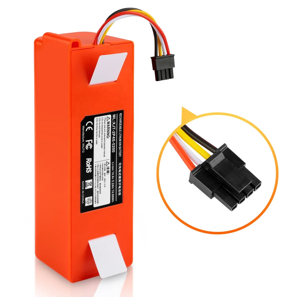 Replace roborock s50 s51 s55 18650 14.4v 5200mah rechargeable battery for xiaomi sweeping robot roborock