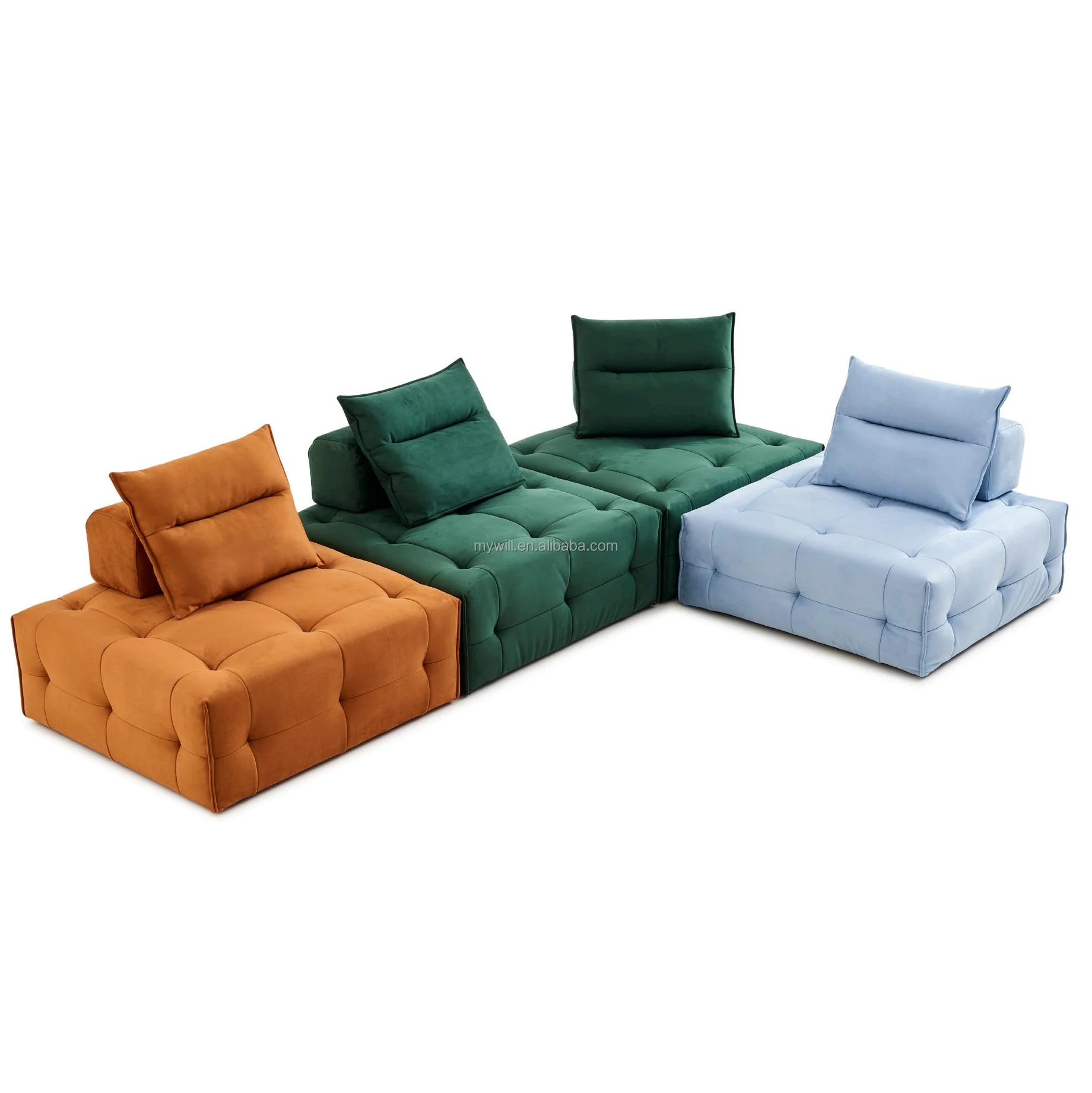 Compressed sofa set furniture, box sofa, compression sofa Italian minimalist pixel module sofa living room small unit