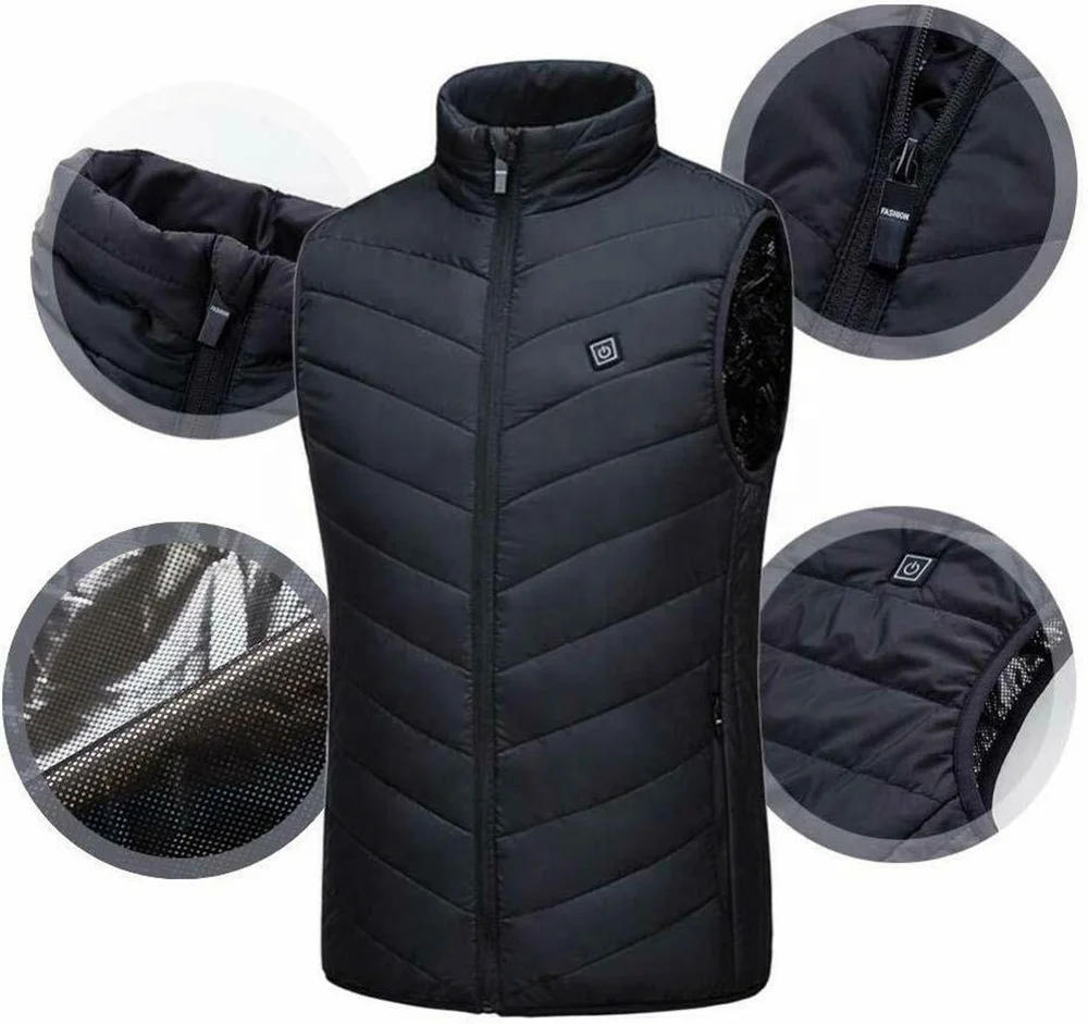 New Functional USB 5V Battery Powered Cheap Waistcoat for Man and Woman Electric Heated Mans Vest