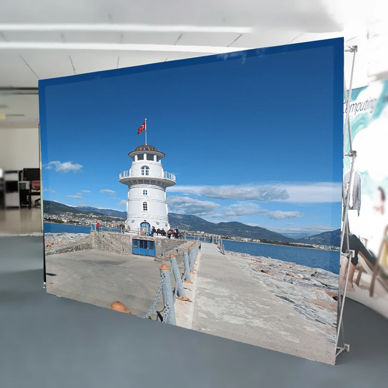 Pop Up Wall Popup Stand Fabric Display Banners Banner Curved Exhibit Pop-Up Backdrop Fabric Pop Up