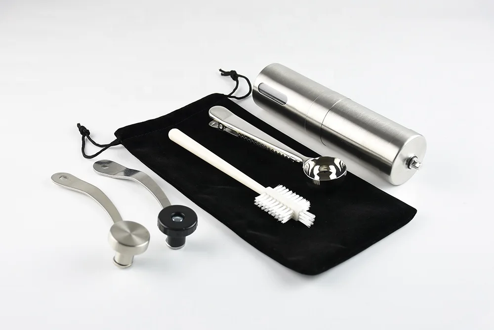 Manual Coffee Grinder Hand Coffee Bean Grinder with Measuring Brush Spoon