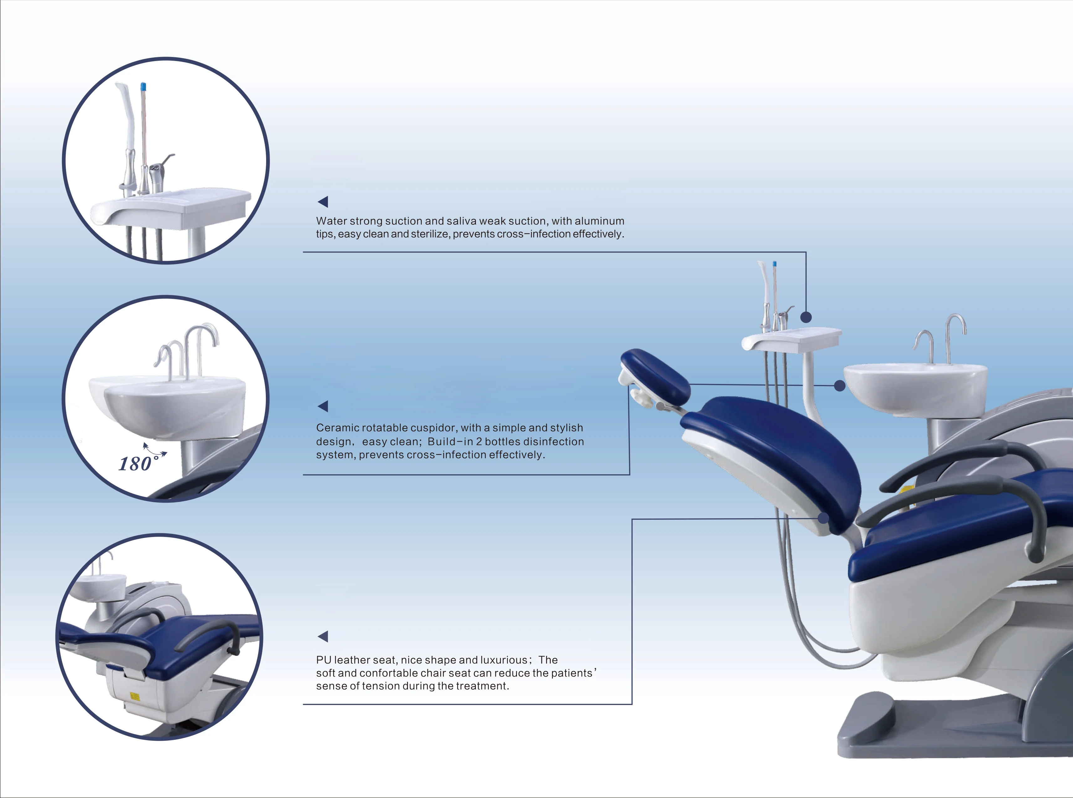 HC-L002 Hospital Dental Equipment Diagnosis And Treatment Integral Dental Chair Unit