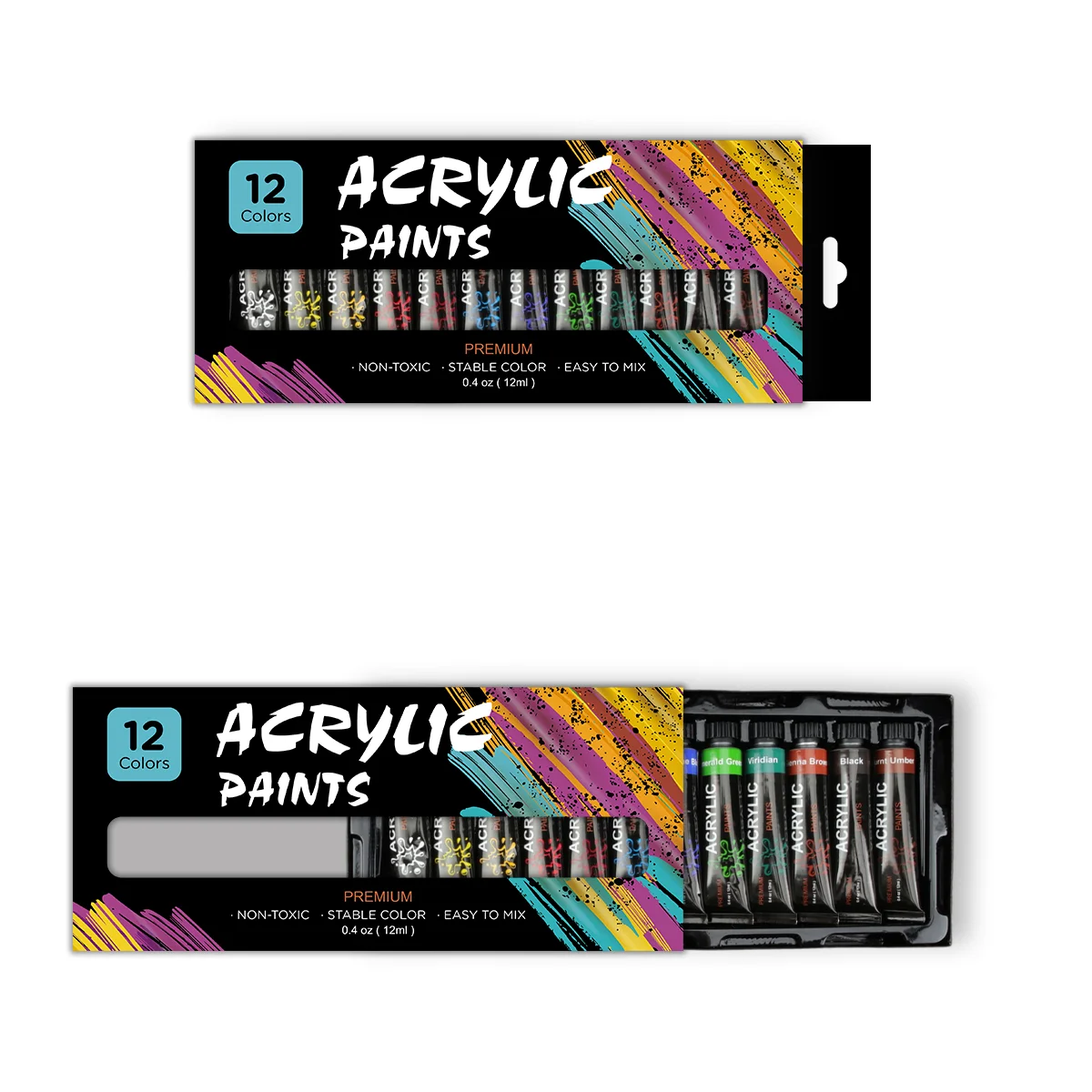 China factory price wholesale high quality good price 12 colors aluminum tube 12 ml hot sale painting paint professional