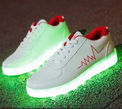 usb rechargeable colorful student board shoes led boy and girl luminous couple light shoes