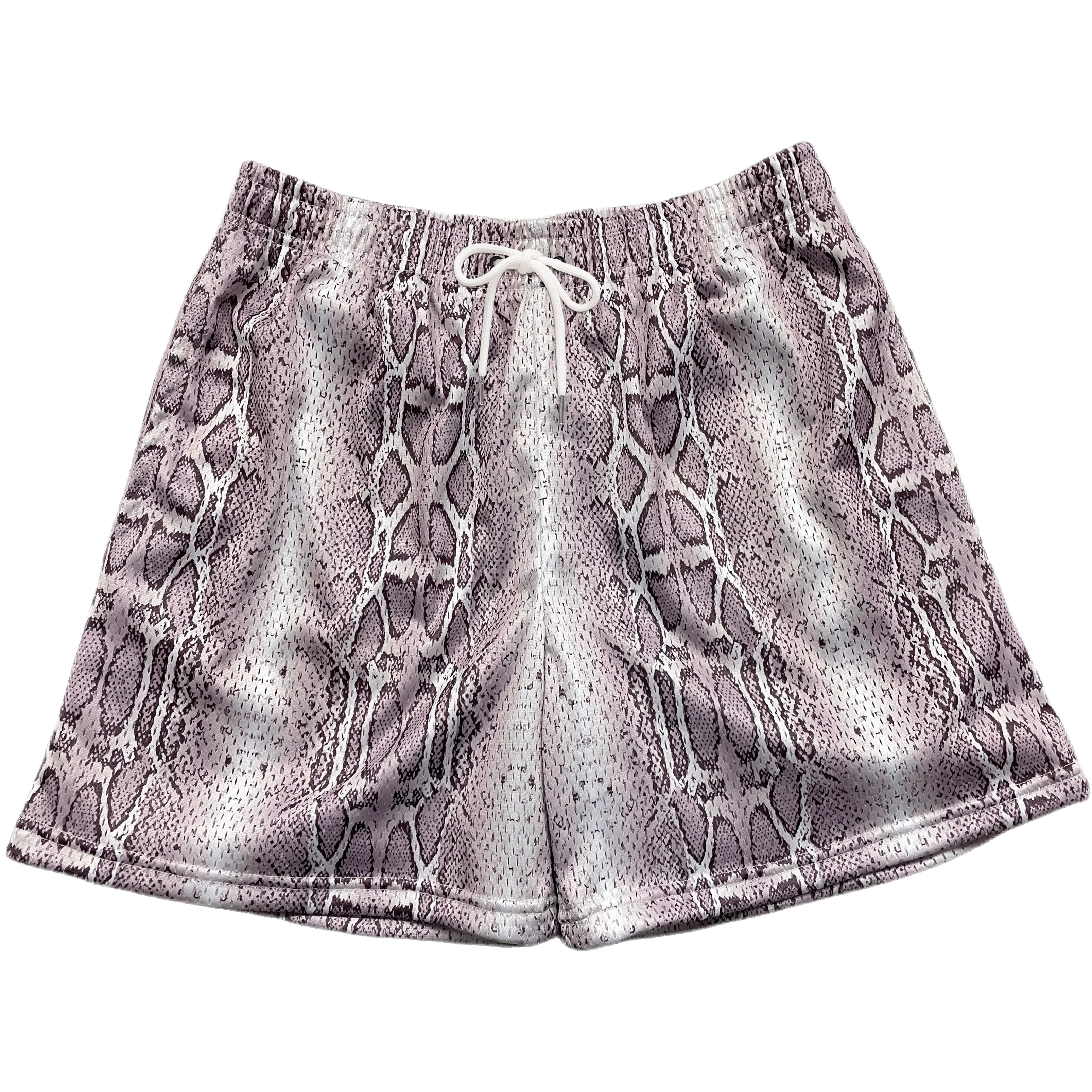 High quality custom logo wholesale sublimation polyester unisex mens 5 inch inseam custom mesh shorts