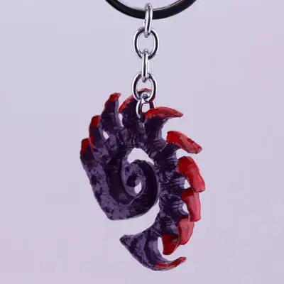 Hot Sale Online games  Keychains  Movie Series Purple StarCraft zerg logo metal key chain