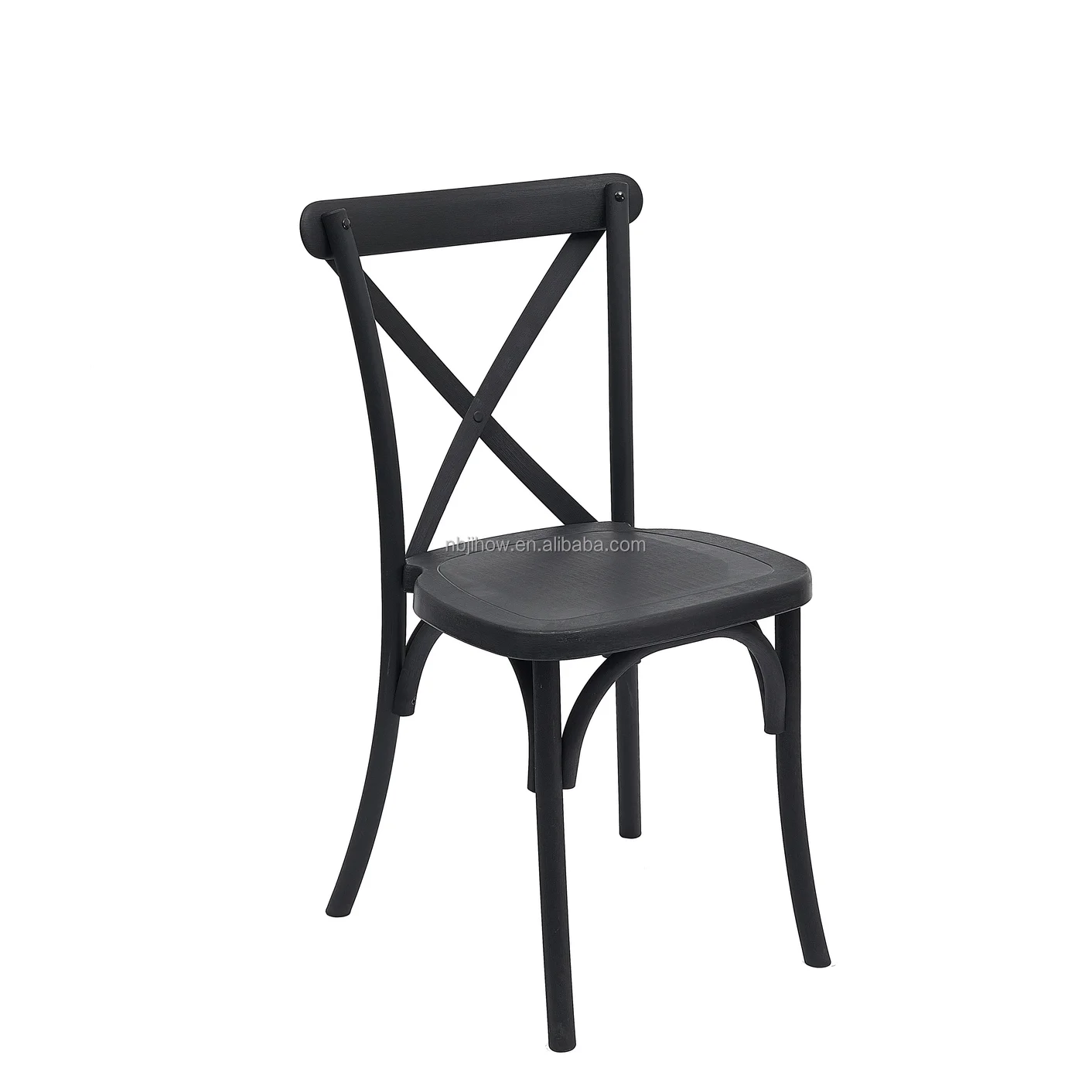 PP resin crossback chair for rental event chair manufacture  chestnut color