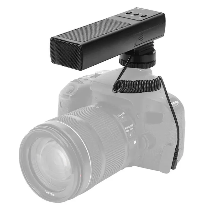 Профессиональный стереомикрофон для цифровой зеркальной камеры Canon EOS R M2 M3 M5 M6 M50 800D 760D 750D 200D 77D 80D 5Ds 7D 6D 5D Mark IV