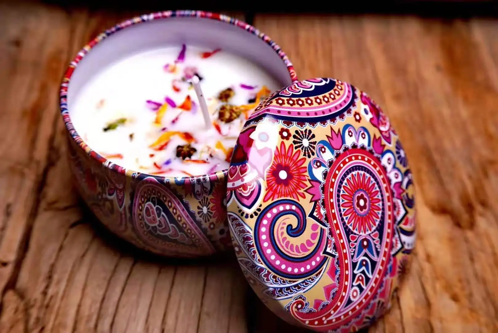 Бесплатный образец украшение для дома Органическая Ароматизированная Свеча из соевого воска с сушеными