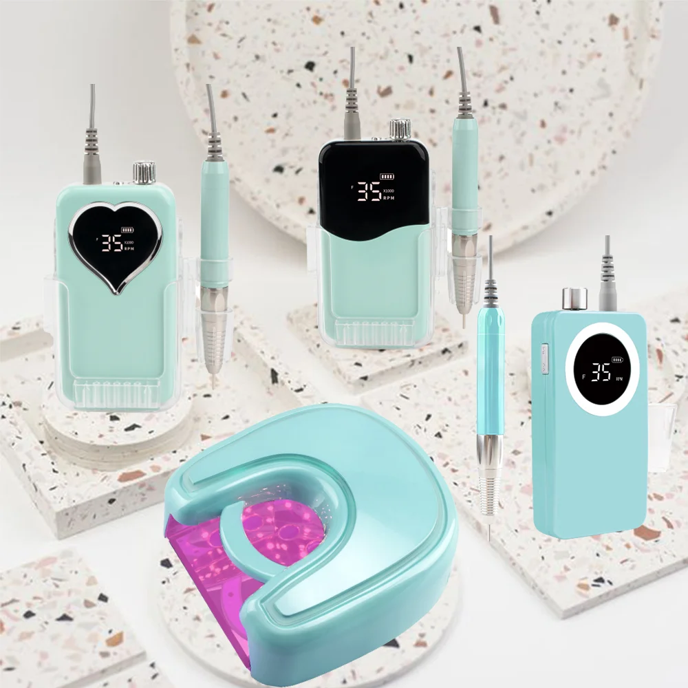 2023 New Arrival 96w Wireless/cordless Battery Rechargeable UV Led Nail Lamp Cordless Electronic Electric Nail Drill Manicure