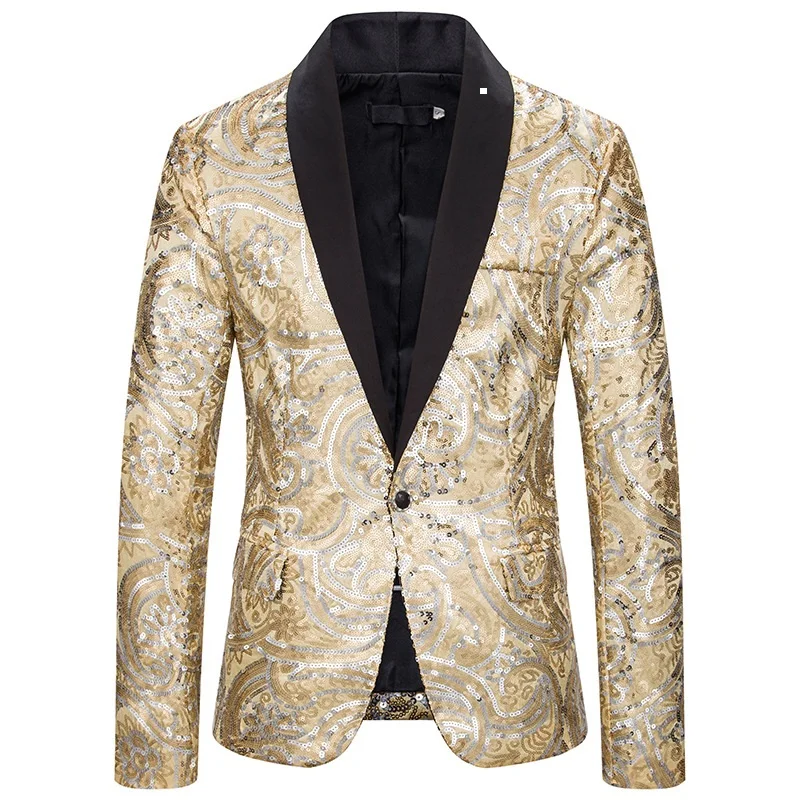 Sequin Show Dress Blazer Fashion Suit for men