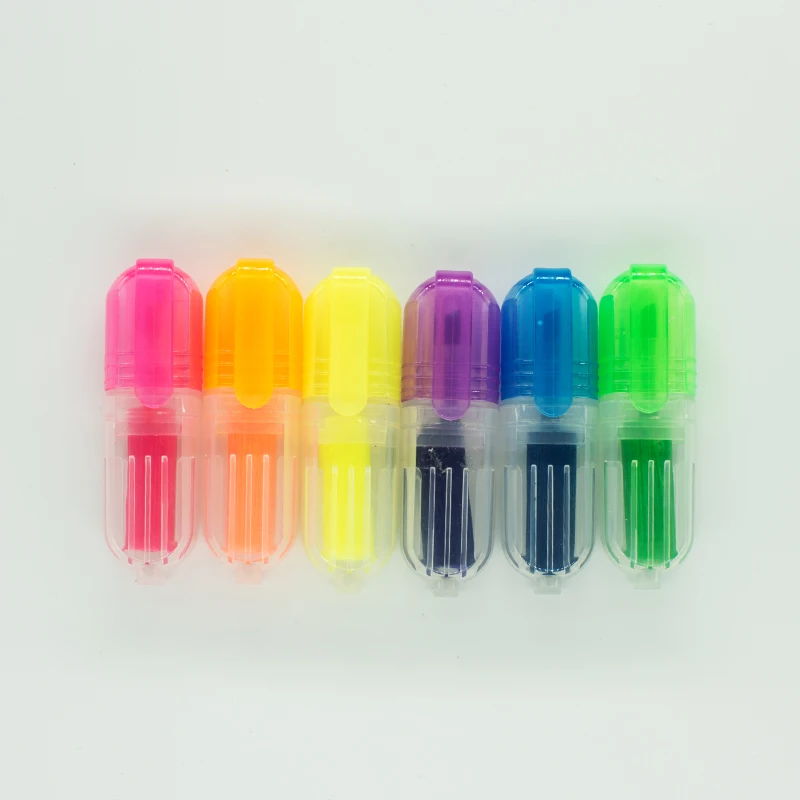 
chinese customized mini rainbow highlighter marker set for sale 